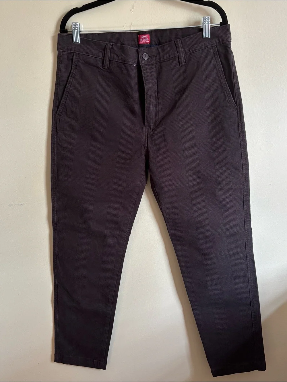 Levi’s XX Chino Standard Taper Brown Black Plaid Pants 34x30 Preppy